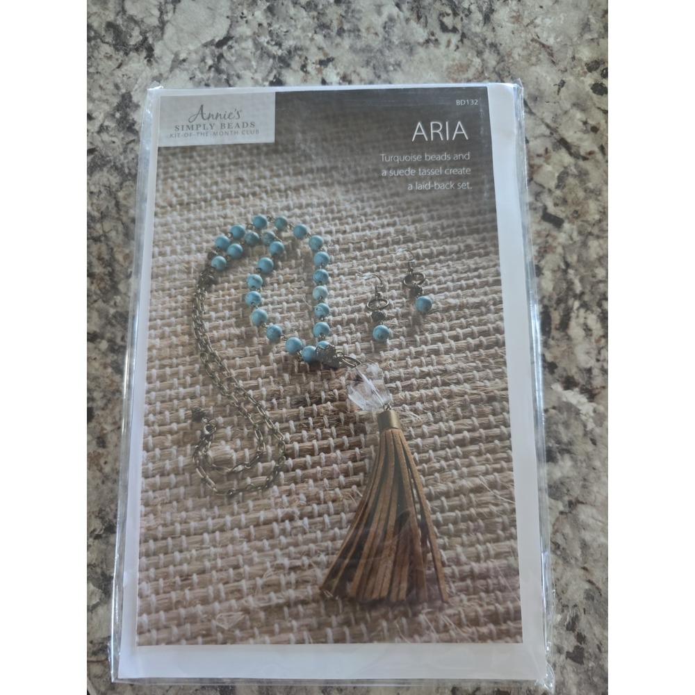 Annie's Simply Beads Kit Of The Month Aria BD132 Turquoise Beads Suede Tassel